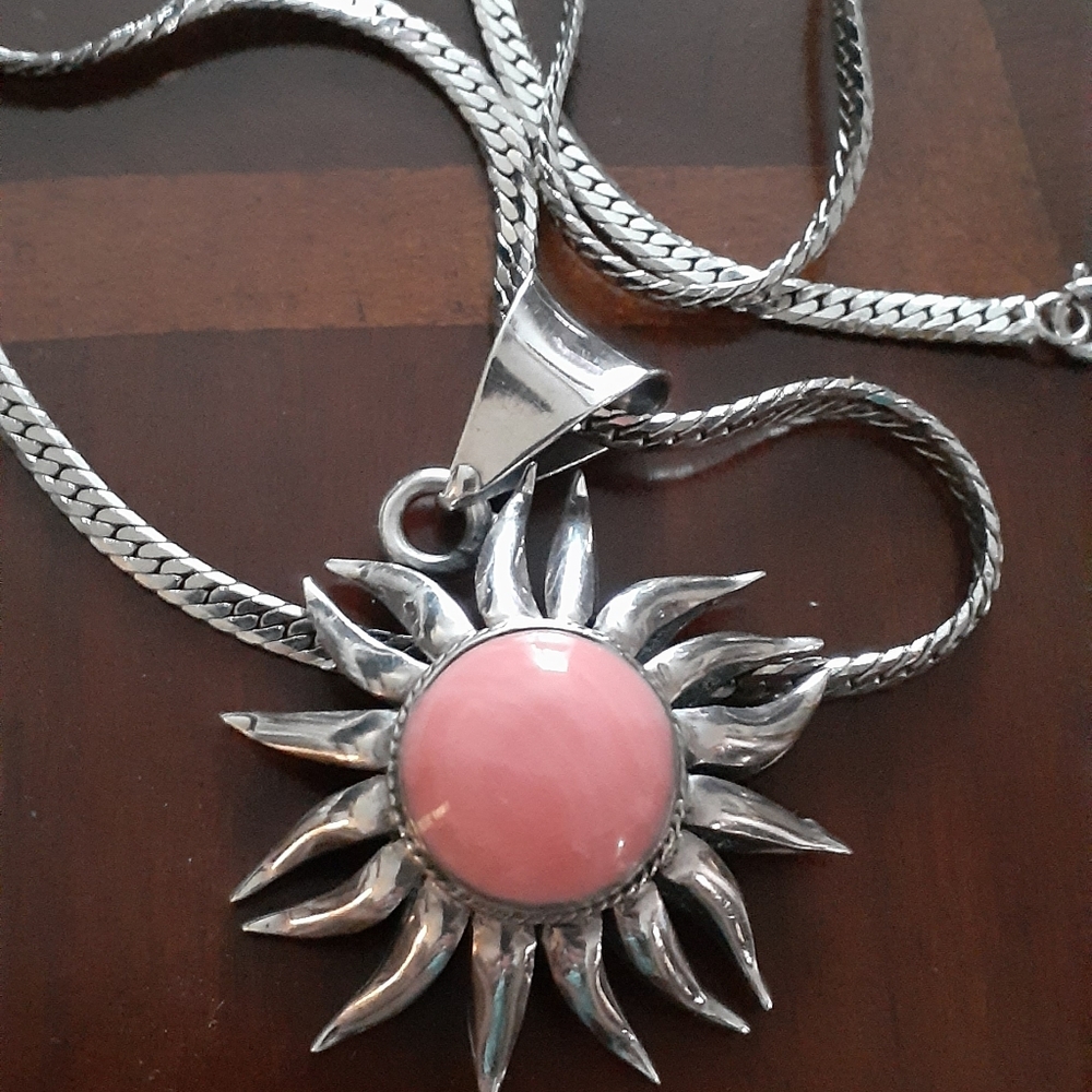 Vintage Sterling Sunburst Pendant